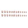 Gentle Girl Pink Small Floral White Short Square European And American Style Finished White Nail Art Tablet