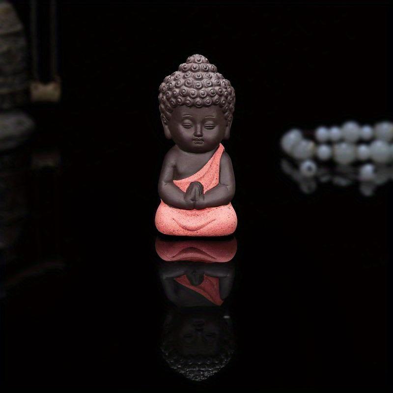 

Керамические чайные украшения для домашних животных, просветленная статуя Будды, мини-статуэтки монахов, мелкий песок, маленькие монахи, чай, мебель для домашних животных красный
