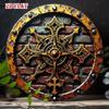 Round Metal Poster, Retro Embossed Viking Shields, Home & Garage Decor