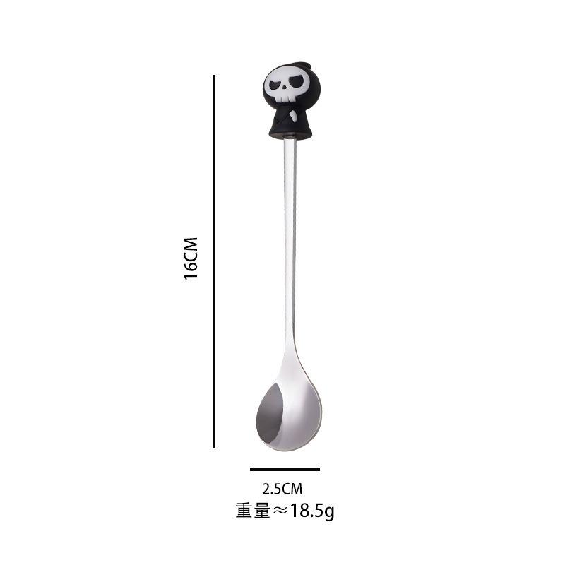 Halloween Cadeaus 304 Roestvrij Staal Koffielepels Halloween Stijl Hanger Taartvork Themafeest Tafelbestek Set