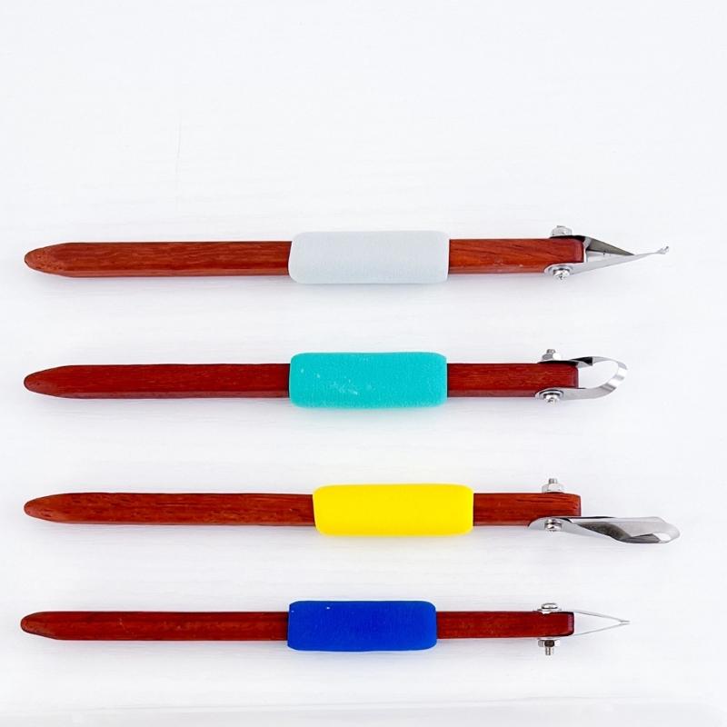 Stainless Steel Ceramic Carving Tool Wood Handle Pottery Clay Sculpting Tool For Pottery Trimming Texturing Engraving