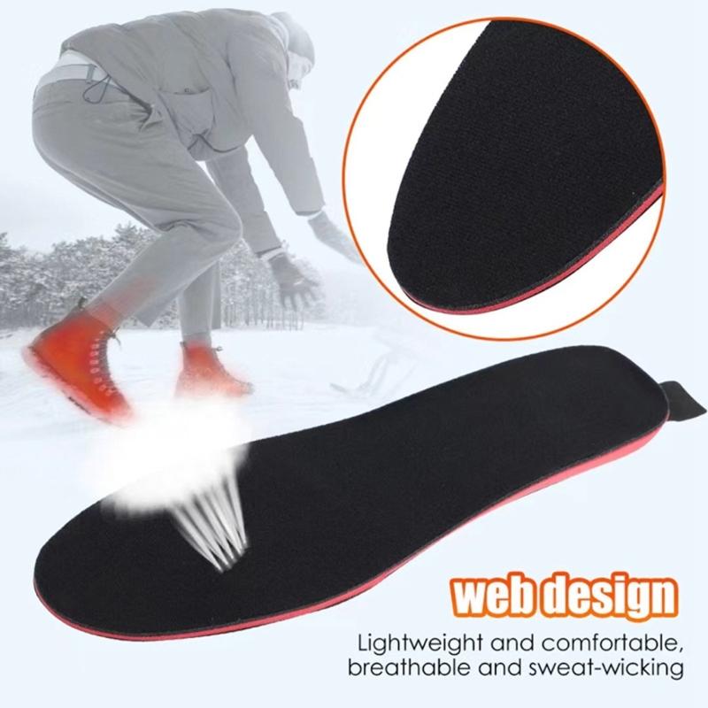 USB Rechargeable Electric Heated Insoles Winter Foot Warmer Cuttable Electric Heated Shoe Pad for Man Women