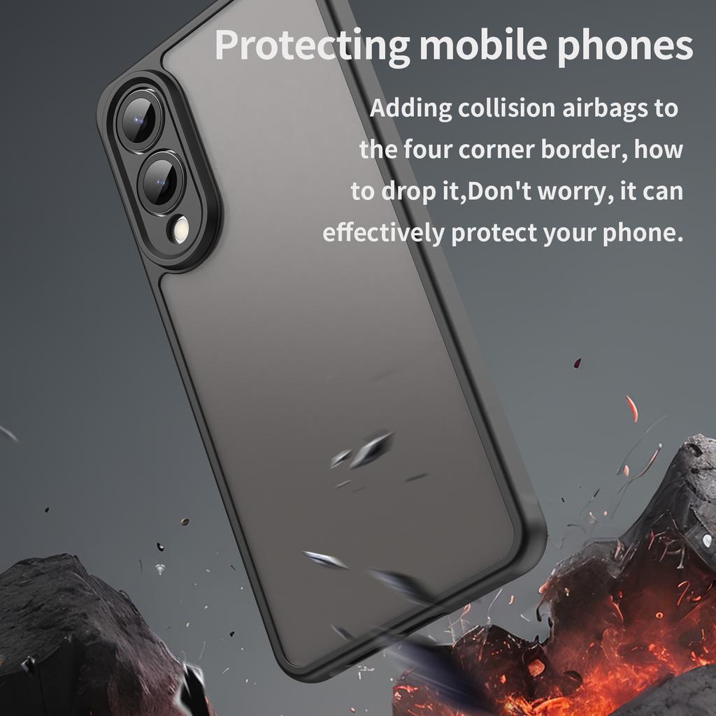 For Samsung Galaxy S25 Edge Case with Screen Film WANLONFENG FD Series Skin Touch TPU PC Phone Back Cover