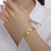  Fashion Peace Letter Bracelet Stainless Steel Hollow Adjustable Cuff Bangle for Women Men Jewelry Gifts