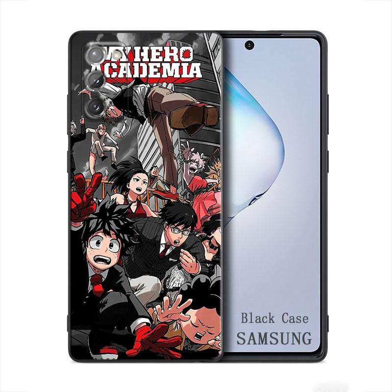 My Hero Academia Anime Samsung Galaxy A91 A73 A72 A71 A53 A52 A7 M62 M22 M30s M31s M33 M52 F23 F41 F42 5G 4G Custodia Nera per Telefono