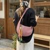 Large Capacity Dumpling Bag Zipper Crossbody Bag Simple Plaid Shoulder Bag  Daily