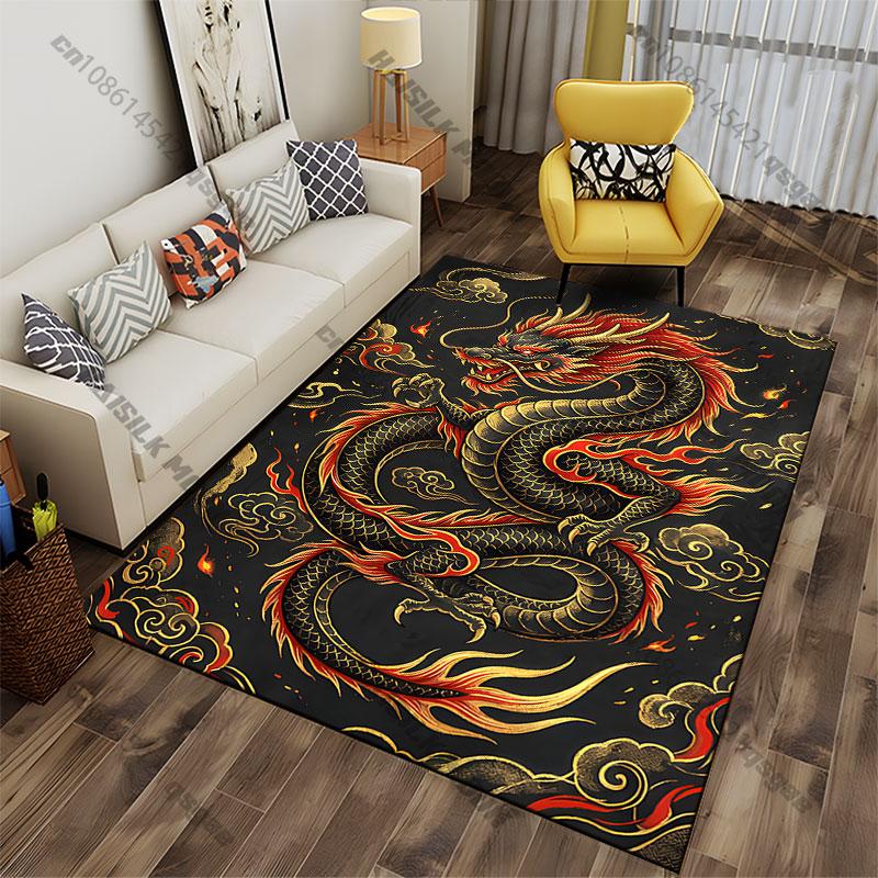 Fiery dragon power and strength carpet Yoga living room room decor children's crawling mat doormat area rug games mat