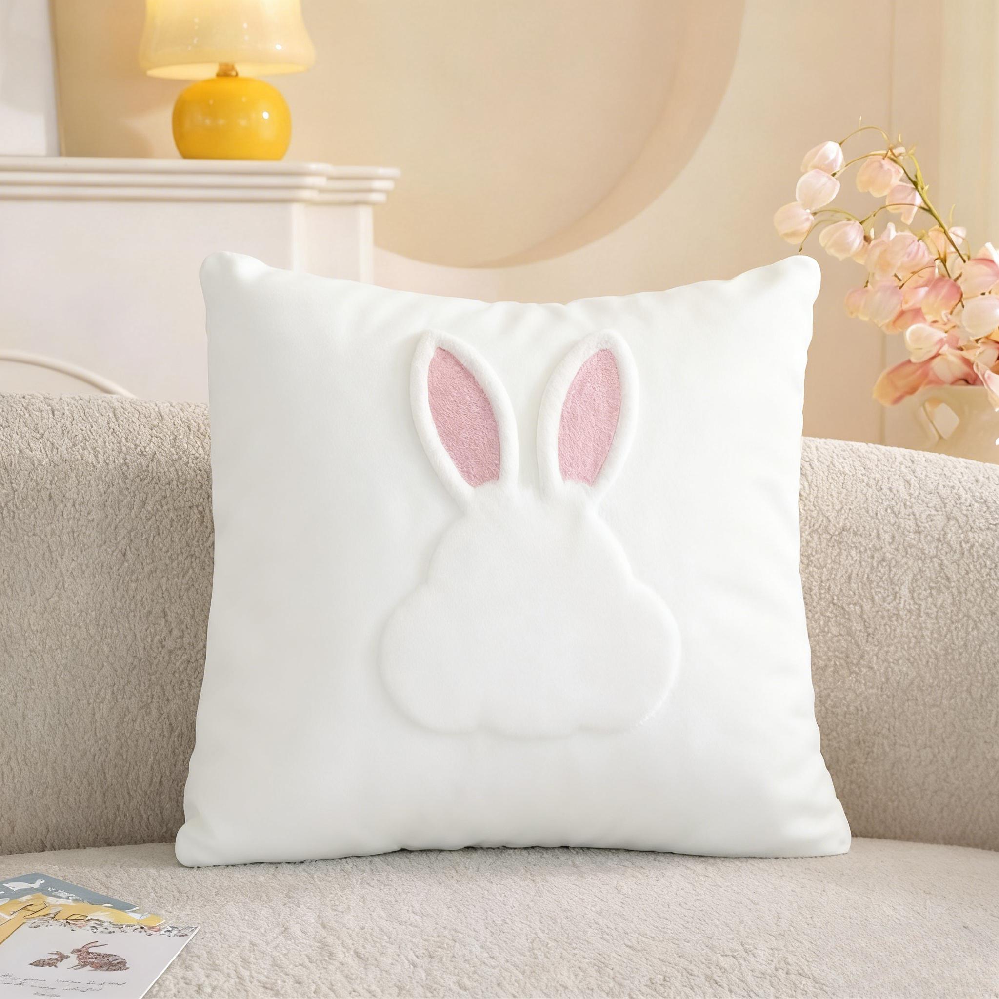 

1/2/4/8PCS Easter Bunny Ears Pillow Cover Cute Rabbit Cushion Cover Holiday Decorative Throw Pillow Case for Sofa Bed Home Decor 1PC білий