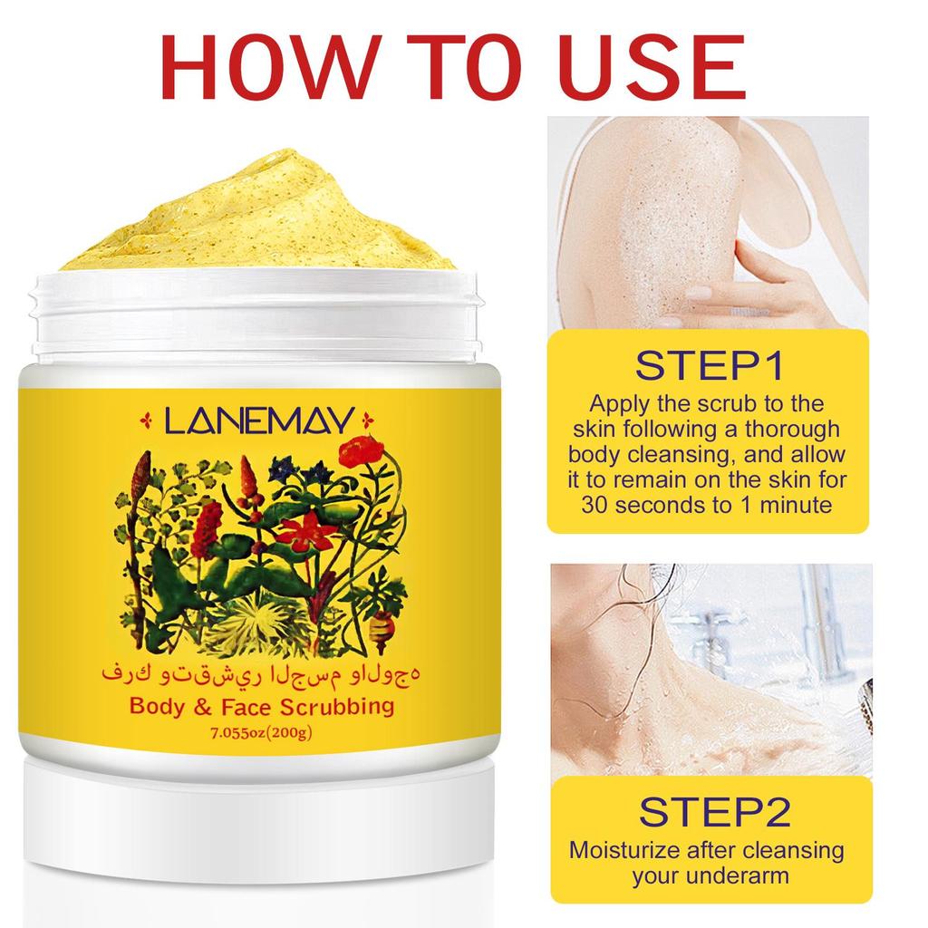 Body & Face Scrubbing Cream - Provides Deep Cleanse and Skin Care, Offers a Radiant, Healthy & Smooth Skin,200g