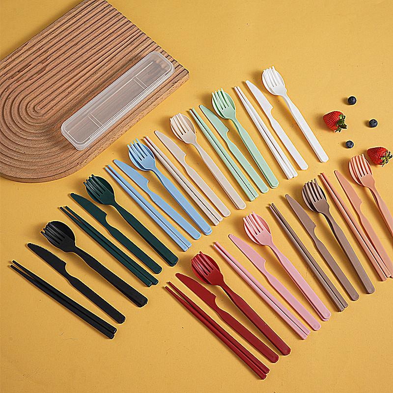 Cross-Border PP Tableware Set: Portable Knife, Fork, Spoon, Chopsticks - Custom Logo Available