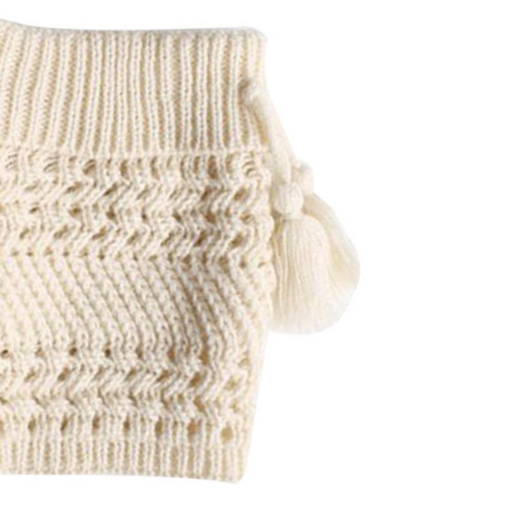 1 Pair Fashion Winter Tassel Womens Knitted Leg Warmers Sock Elastic Stretchy Soft Trim Boot Cover Cuffs Toppers