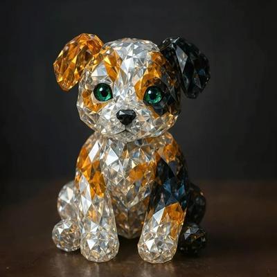 Roztomilá ručně vyráběná sbírka křišťálových zvířecích figurek Kočka Pes Odolná skleněná zvířecí soška Křišťálové umělecké dílo pro domácí kancelářskou dekoraci