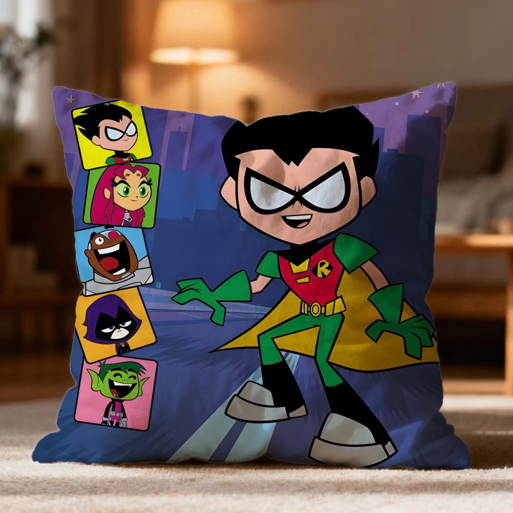 Hot T-Tteen Titans Go! Cushion Cover Soft Washable Pillow Case Multi-Scene For Couch Bed Travel Office Use