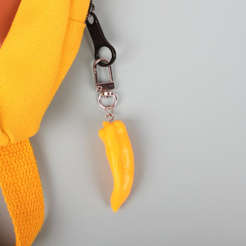 Creative Vegetable Keychain: Red, Green, Yellow Pepper & Garlic Toy Pendant