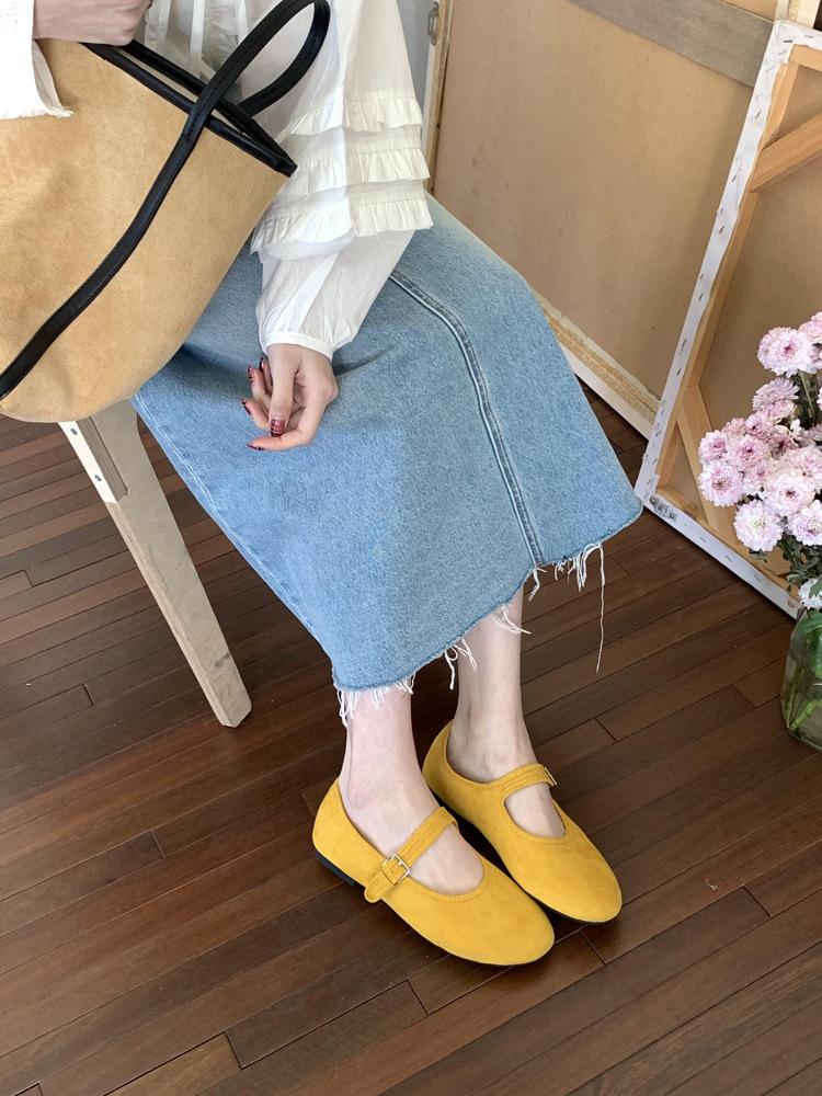 

Cowhide version~ 2025 spring Mori leather single shoes women s flat-bottomed retro one-word buckle round head Mary Jane casual shoes 35