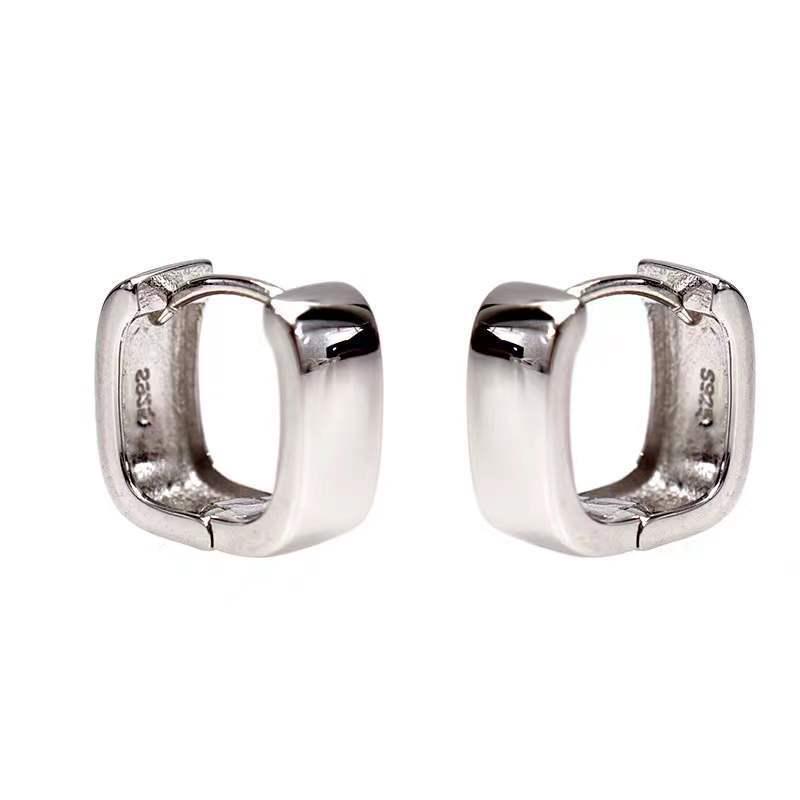 Beixi Sterling Silver Geometric Small Ear Cuff Earrings