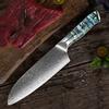 6.9 Inch Santoku Knife Abalone Shell Handle 67-layers Damascus Steel Blade Chef Cleaver Meat Slicing Vegetables Kitchen Knives