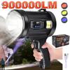 Rechargeable LED Spotlight Waterproof Handheld Large Flashlight Powerful Outdoor Solar Searchlight for Camping Hiking Emergency Use