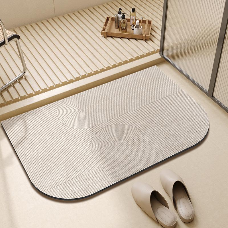 Nordic Light Luxury Non-Slip Diatomaceous Earth Bath Mat - Quick Dry, Water Absorbent, Stain Resistant Foot Pad for Bathrooms