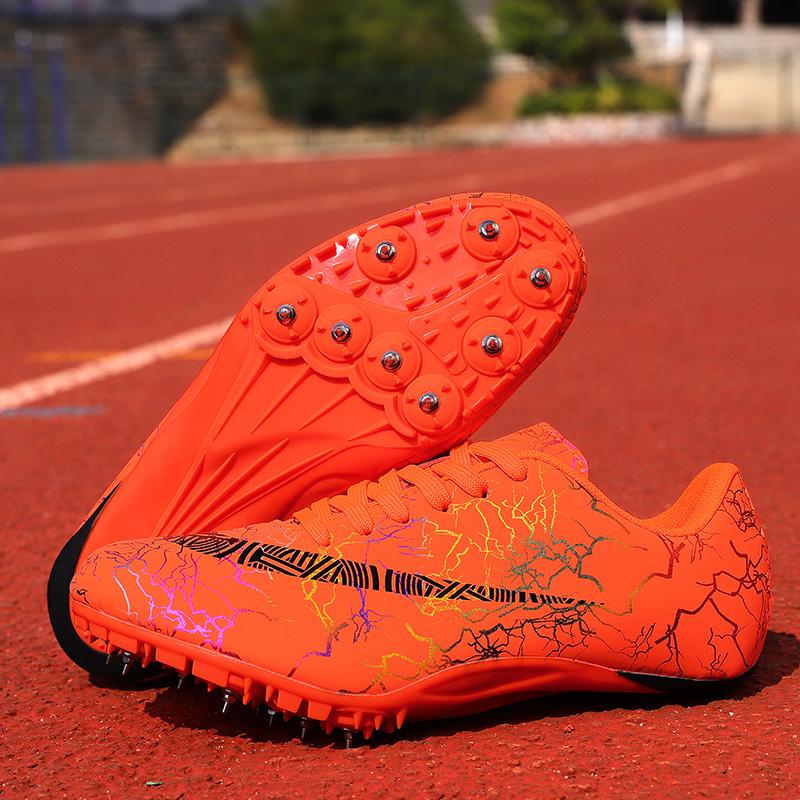 New Unisex Professional Nail Shoes Breath Gripping Shoes Ultra Light Racing Jumping Sprint Running Durable Sneakers Sizes 35-45