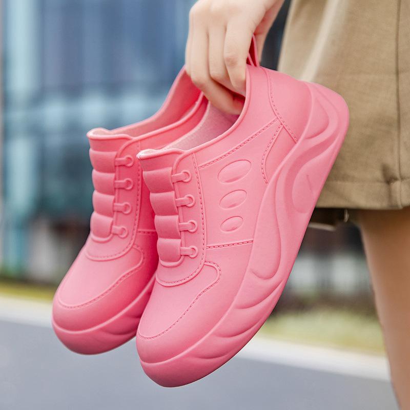 Four seasons cute lightweight low-top rain boots women's height-increasing soft-soled outer wear non-slip waterproof shoes soft-soled rain shoes