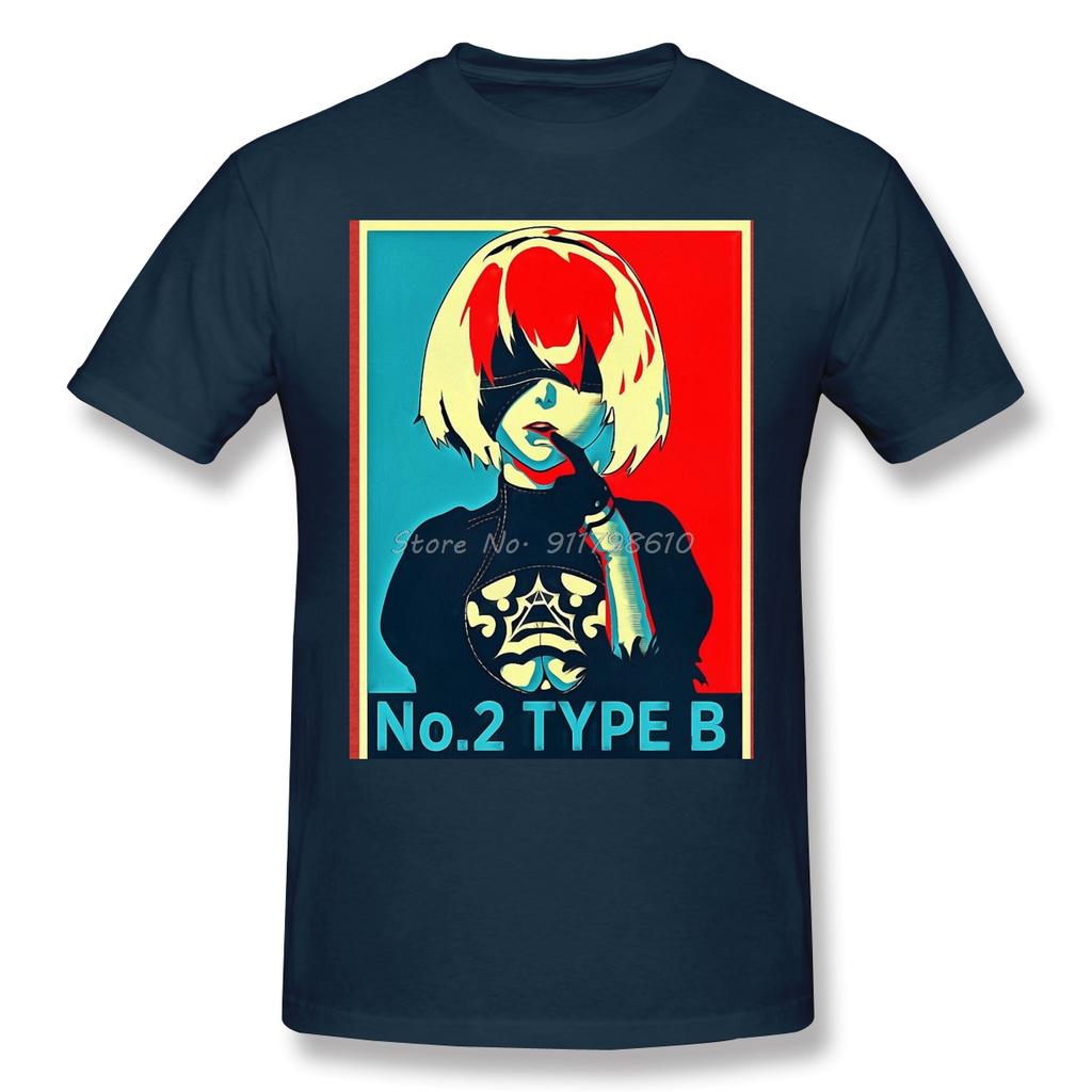 T-Shirt For Men Nier Automata 2B Tri-blend Cotton NieR Automata T Shirt Funny Anime Men Tee Streetwear Harajuku