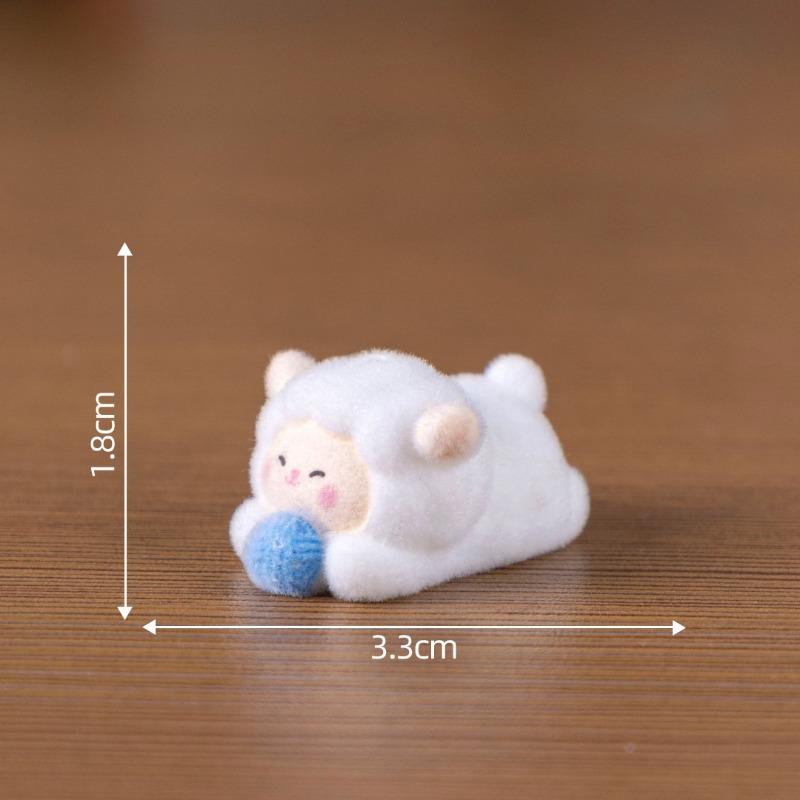 Plush Figurines Cute Little Sheep Figurines Adorable Decorative Items KeychainsBags Hanging Accessoriesand Small Ornaments