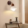 Französische Creme Retro Drehbare Wandleuchte – Massivholz, Augenschonendes Licht für Schlafzimmer & Flur