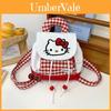 Hello Kitty Rot Kariert Kinder Schulrucksack Mit Atmungsaktiver Leinwand Für Den Kindergarten