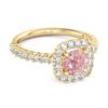 Pink CZ Round Cushion Halo Women Wedding Ring  - 925 Sterling Silver Gold Vermeil