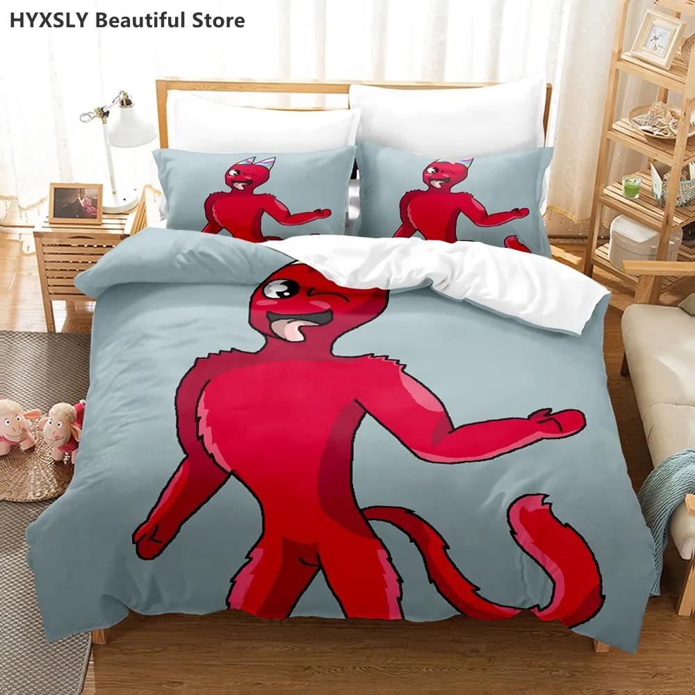 Garten of Banban Parure de lit à motif 3D Housse de couette Housse d'oreiller Taille Jumeau Taille Queen Dimension King Conçu pour les enfants Arc-en-ciel Dessin animé AU Double 180x210cm