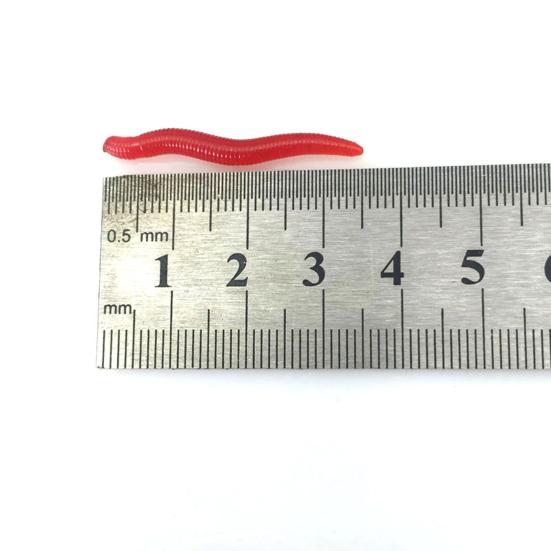 50Pcs 3.5cm Worm Bait Simulation High Elasticity Bite Resistant Angling Earthworm Bait Worms