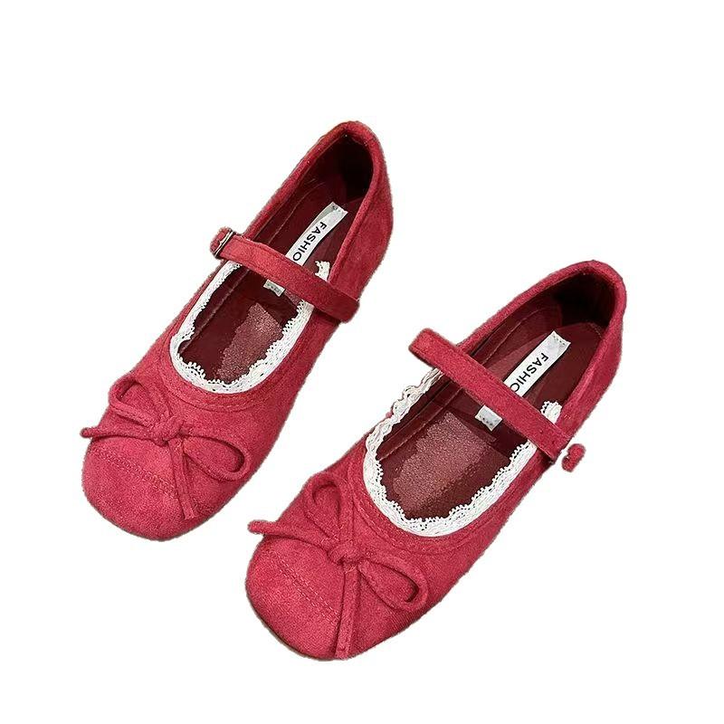 French Spring and Autumn Blue Light Mouth Single Shoes Women's New Spring and Summer Skirt Mary Jane Shoes Ballet Ladyshoes