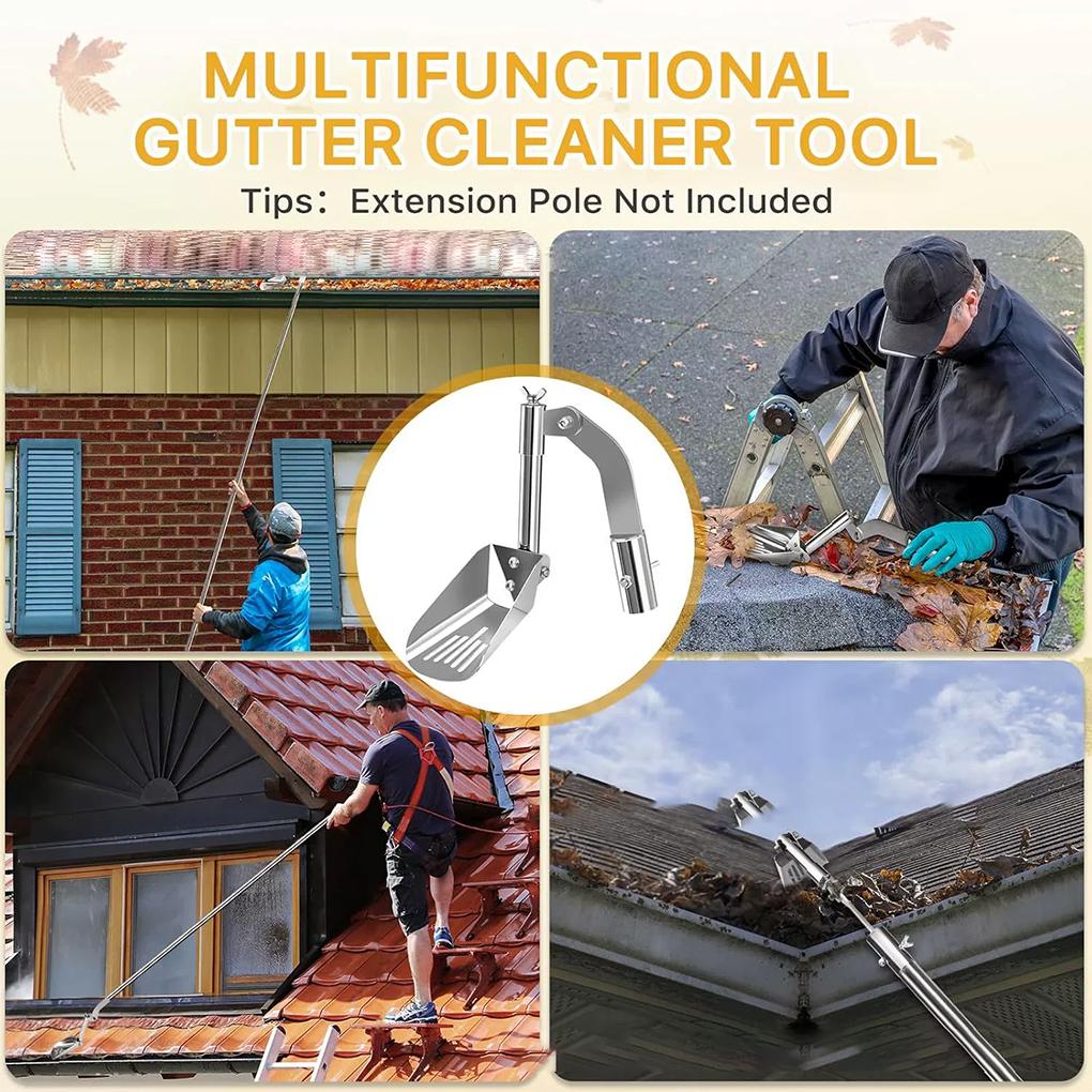 Gutter Scoop Leaf Cleaning Spoon Portable Roof Gutter Tool Foldable Handle Gutter Cleaning Shovel Leaves Dirt Remove tool