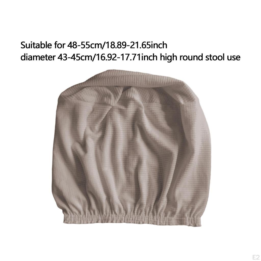 Elastic Slipcover for Round Ottoman, Removable Foot Stool Protector