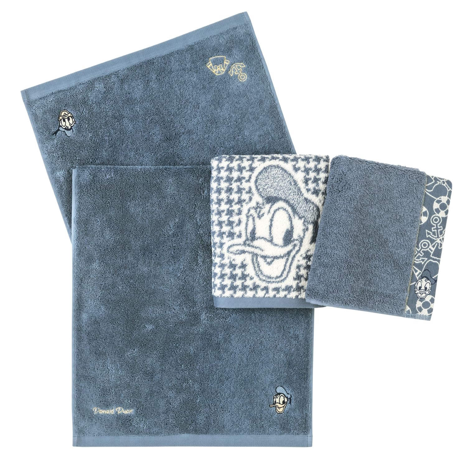 

Towel Laboratory Donald Duck Face Low Japan Technology [Disney Character] #023 Towels, 3-Piece Set, Fluffy, Fast-Absorbent, 100% Cotton, Shedding,