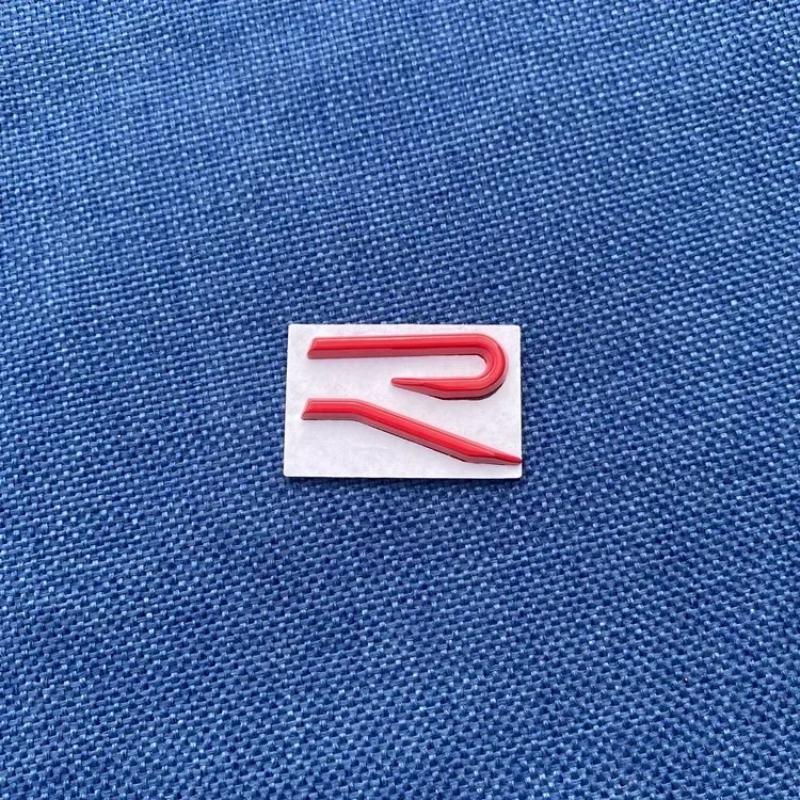 1Pc R Metal Car Front Grille Emblem Stickers Rear Trunk Side Badge Decals For Golf 8 R LINE Beetle Passat Tiguan Jetta