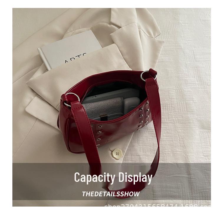 2025 Chic Women's Rivet Strap Shoulder Bag - Autumn/Winter Collection