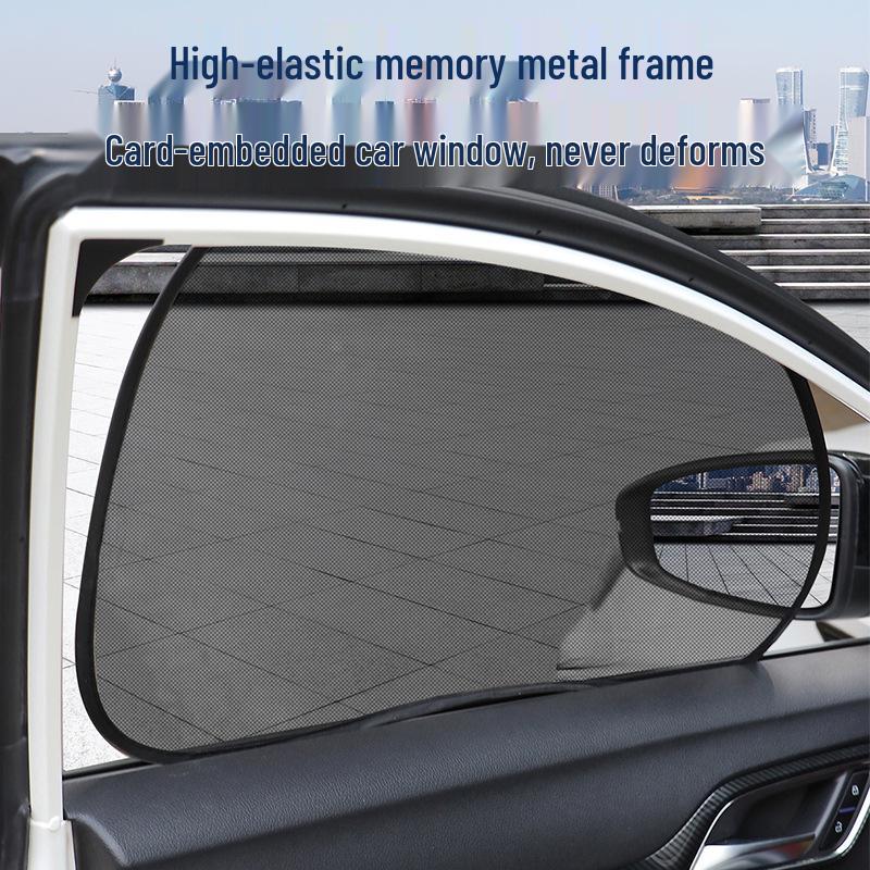 Car Window Suction Cup Blackout Curtain: Mosquito-Proof, Heat Insulating Mesh for Sunshade