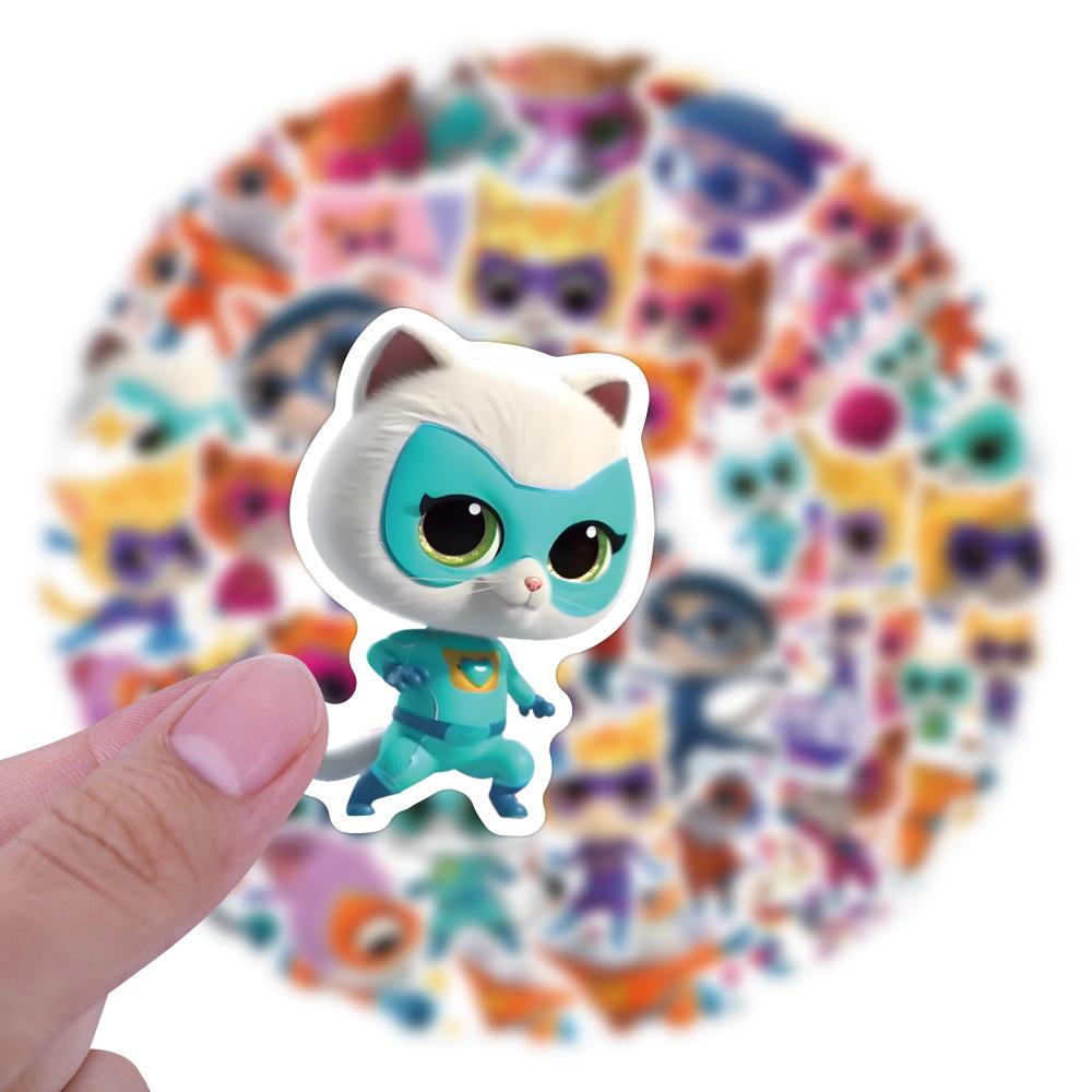 100Pcs Super Kitties Stickers Cartoon Cute Graffiti Stickers Waterproof Diy Decorative Stickers For Kids Luggage Phone Gift