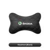 XLM4  1Pcs Leather Car Seat Back Headrest Neck Pillow For Skoda Octavia Superb Rapid Kodiaq Karoq Fabia Kamiq Enyaq Citigo Yeti Scala