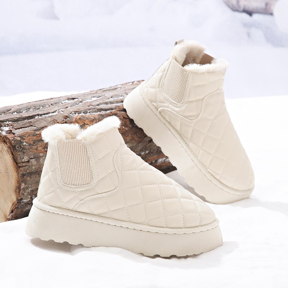 Зимние новые теплые и пушистые толстые модные толстые подошвы для отдыха шестиугольные зимние ботинки 36 3980₽
