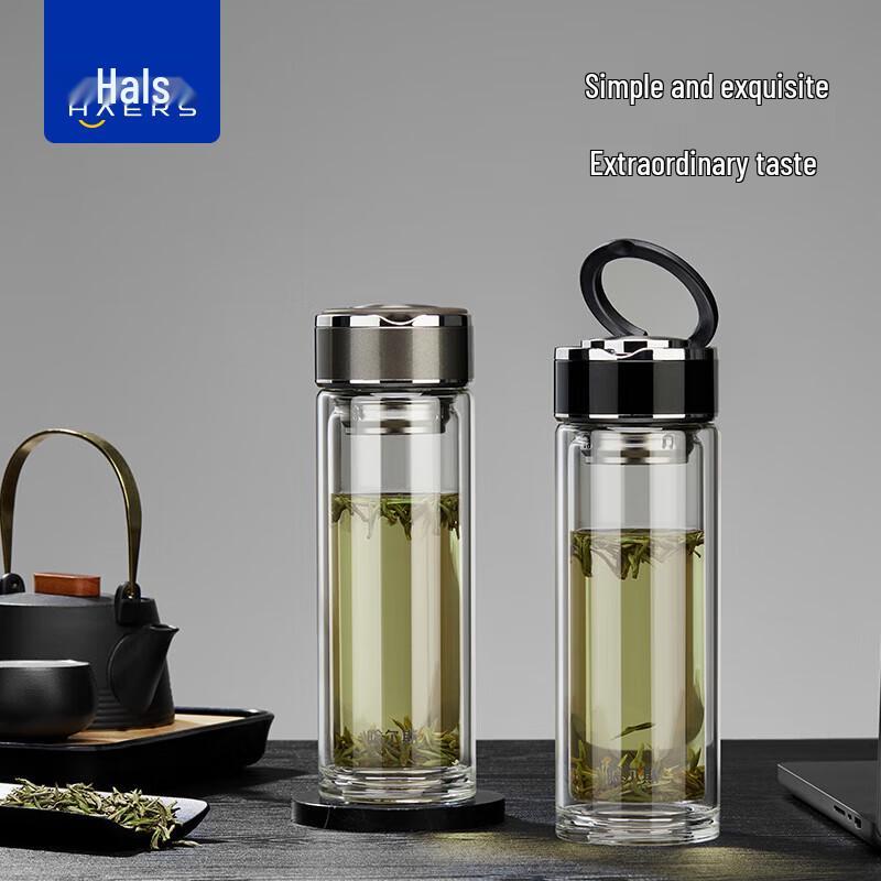 Hars 380mL Double-Layer Glass Cup with Filter and Handle