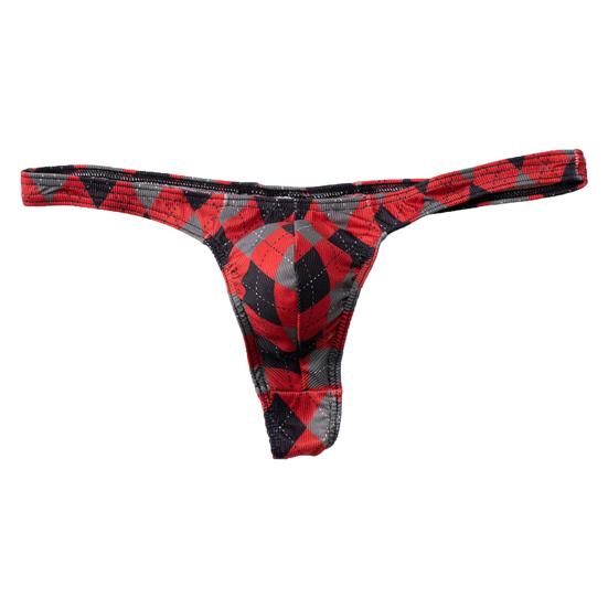 Pánská tanga Károvaný potisk Sexy každodenní nošení Pánské elastické pas G-string kalhotky