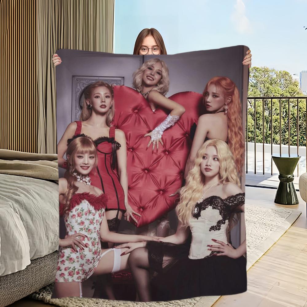 Kpop I-ID-DLE Skicomfort Warm Soft Home Kids Lunch Blanket Suitable For Living Room Office Daily Travel Gifts