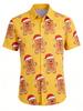 Herren Nikolaus Schornstein 3D Gedrucktes Rotes Hemd Hawaiianisches Freizeithemd Festival Party Kleidung Herren Neujahrs Oberteil Für Sie