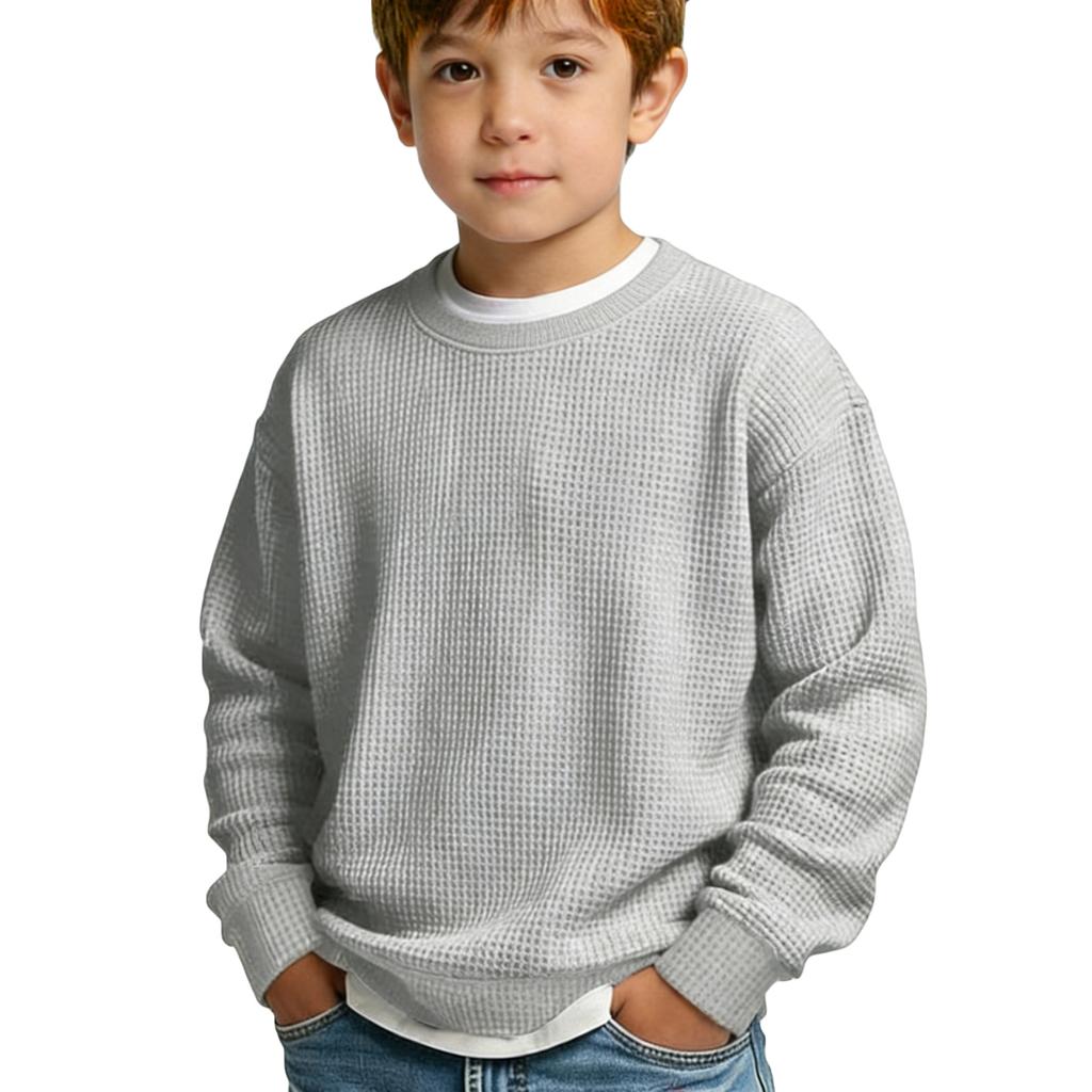 Kids Sweatshirt Boys Long Sleeve Shirts Soild Casual Pullover Shirt Outdoor Fall Clothes For Teen Boy