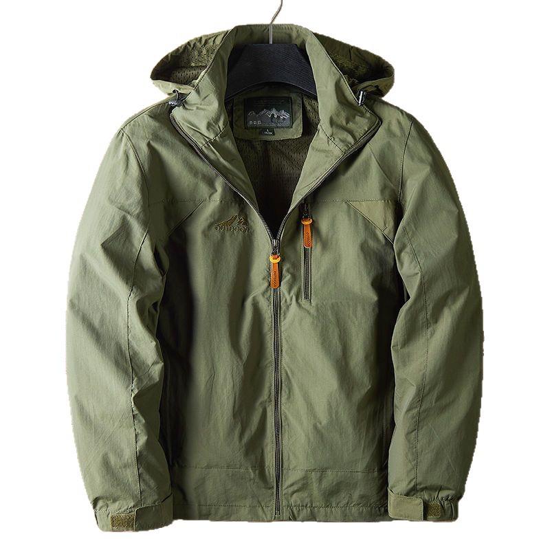 Men's High-Density Windproof Waterproof Winter Fleece-Lined Thickened Outdoor Jacket