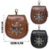 Portable Medieval Coin Bag PU Leather Belt Pouches Retro Waist Pack for Renaissance Halloween and Costume Parties