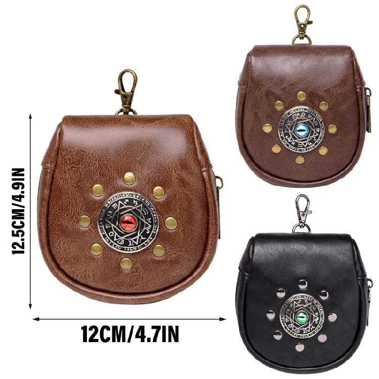 Portable Medieval Coin Bag PU Leather Belt Pouches Retro Waist Pack for Renaissance Halloween and Costume Parties